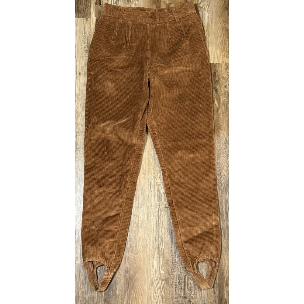 Vintage 80's PASTA Corduroy Stirrup Pants Sz 9/10 Brown Excellent Condtion